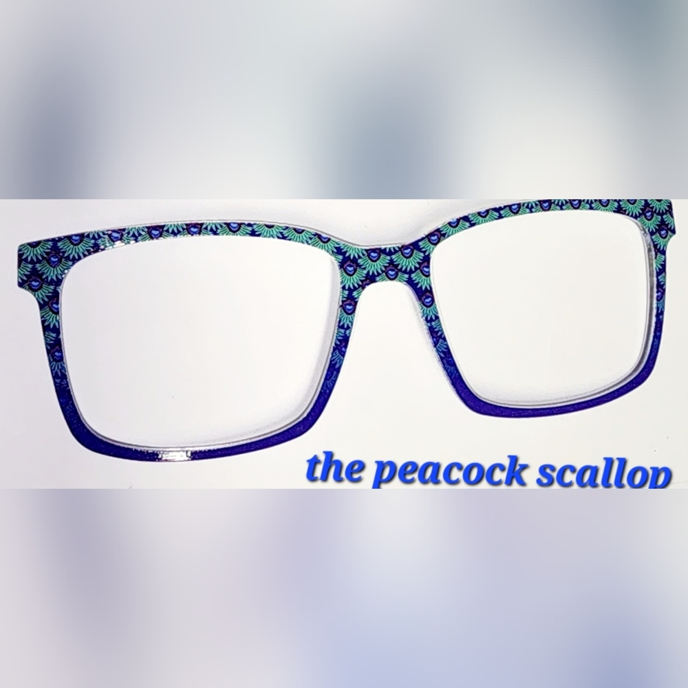 Pair Eyewear magnetic eyeglass topper for the Kirby, The Peacock Scallop